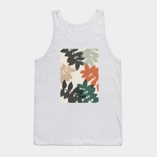 Abstract Colorful Leaves, Botanical, Scandinavian Art Print Tank Top